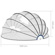 Vidaxl Kupola za bazen 500 x 250 cm