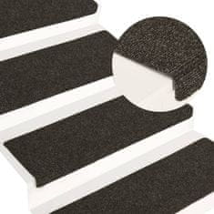 Vidaxl Preproge za stopnice 15 kosov 65x25 cm sive