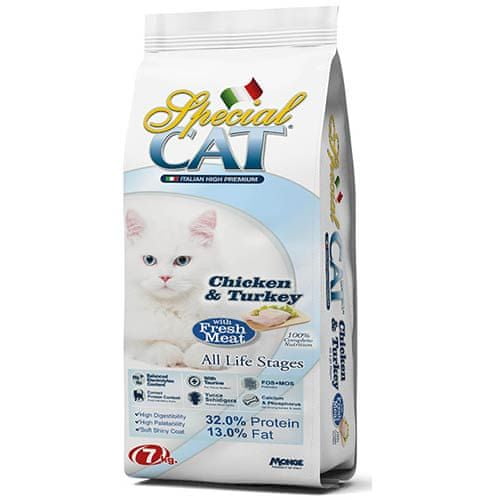 Monge Special Cat hrana za mačke, piščanec in puran, 7 kg