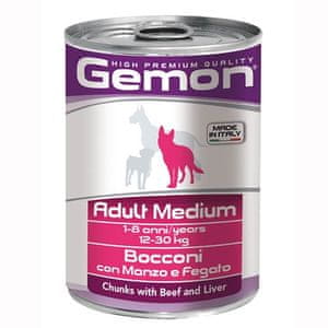 Gemon hrana za pse, z govedino in jetri, 24 x 415 g