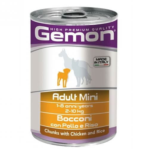 Gemon Adult Mini hrana za pse, s piščancem in rižem, 24 x 415 g