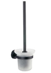 AQUALINE AQUALINE Viseča WC ščetka, mat črna, mlečno steklo
