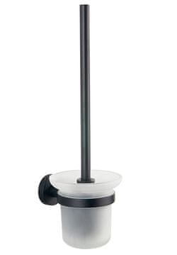 AQUALINE AQUALINE Viseča WC ščetka, mat črna, mlečno steklo