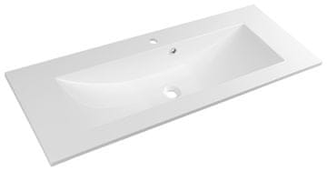 SAPHO YUKON Liti Marmor Umivalnik 120x45cm - Elegantna Bela Oblika za Sodobne Kopalnice