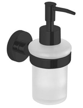 AQUALINE AQUALINE SAMBA Dispenzer za milo 150ml, mlečno steklo, mat črna