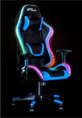 Bytezone Thunder gaming stol, LED osvetlitev, črno-moder