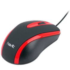 Havit MS753 optična miška, črna/rdeča