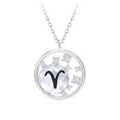 Preciosa Srebrna ogrlica s češkim kristalnim Oven penečim zodiakom 6150 84 (verižica, obesek)