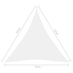 Vidaxl Senčno jadro oksford blago trikotno 3,6x3,6x3,6 m belo