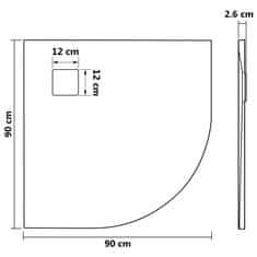 Vidaxl Kad za tuš SMC siva 90x90 cm