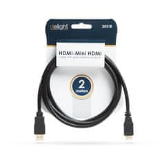 Delight Mini HDMI - HDMI kabel pozlačen 2m