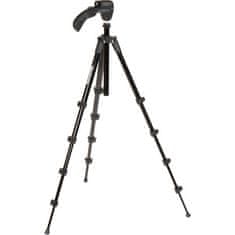 Manfrotto Compact Action aluminijasto stojalo z hybridno glavo, črn (MKCOMPACTACN-BK) + GRATIS nosilec za telefon (MCLAMP)