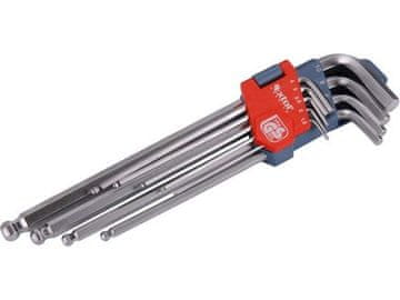 Extol Premium L-ključi Extol Premium (8819312) podaljšani, komplet 9 ključev, 1,5-2-2,5-3-4-5-6-8-10 mm, s kroglico, CrV