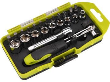 Extol Craft Izvijač z ragljo (53090) z glavami in konicami, komplet 23 kosov, CrV