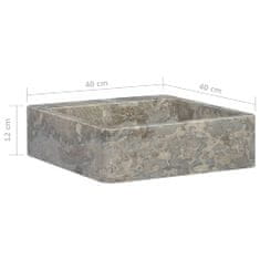 Greatstore Umivalnik siv 40x40x12 cm marmor