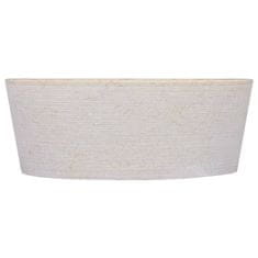 Vidaxl Umivalnik krem Ø40x15 cm marmor