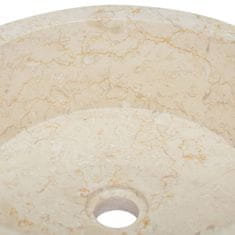 Vidaxl Umivalnik krem Ø40x15 cm marmor