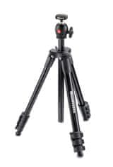 Manfrotto Compact Light aluminijasto stojalo z krogljično glavo, črn (MKCOMPACTLT-BK) + GRATIS nosilec za telefon (MCLAMP)