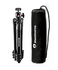 Manfrotto Compact Light aluminijasto stojalo z krogljično glavo, črn (MKCOMPACTLT-BK) + GRATIS nosilec za telefon (MCLAMP)