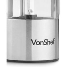 VonShef set električnih mlinčkov za poper in sol, 2 kosa, srebrn