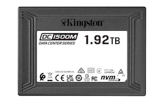 Kingston DC1500M U.2 Enterprise SSD disk, 1,92 TB, 3300/2700MB/s, PCIe NVMe Gen3 x4, 3D TLC (SEDC1500M/1920G)