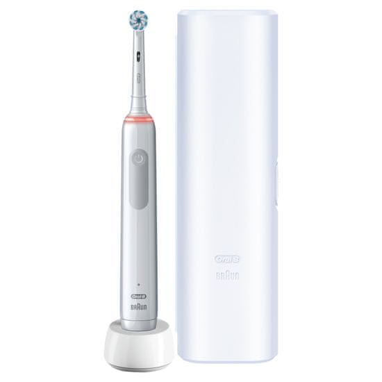 Oral-B Pro 3 – 3500 električna zobna ščetka, Braun dizajn, bela 