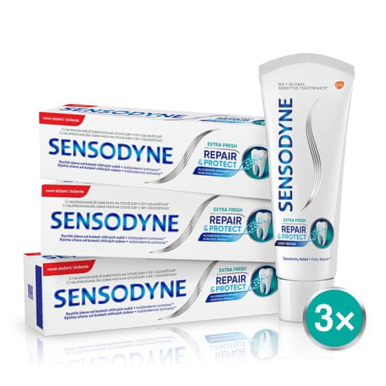 Sensodyne Repair&Protect Extra Fresh zobna pasta, 75 ml, 3 kosi