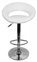 Bruxxi Barski stol Ferdal, umetno usnje, bela barva