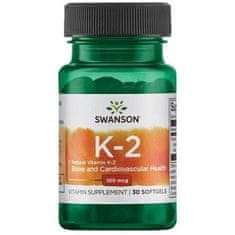 Swanson Vitamin K2 kot MK-7 Natural, 100 mcg, 30 mehkih kapsul