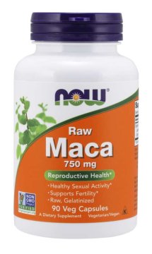 NOW Foods Maca (koncentrat perujske kreše 6:1 RAW), 750 mg, 90 zeliščnih kapsul