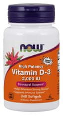 NOW Foods Vitamin D3, 2000 ie, 240 mehkih kapsul