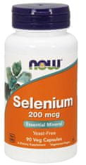 NOW Foods Selen, 200 µg, 90 zeliščnih kapsul