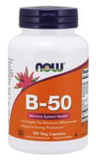 NOW Foods Vitamin B-50 Complex, 100 zeliščnih kapsul