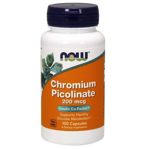 NOW Foods Chromium Picolinate, 200 mcg, 100 zeliščnih kapsul