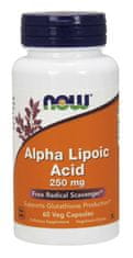 NOW Foods Alfa lipoična kislina, 250 mg, 60 zeliščnih kapsul