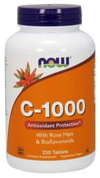 NOW Foods NOW Vitamin C-1000 z bioflavonoidi in šipkom, 250 tablet
