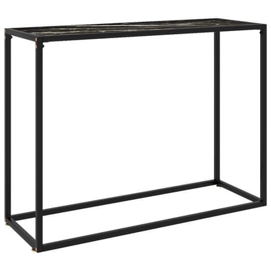 Vidaxl Konzolna mizica črna 100x35x75 cm kaljeno steklo