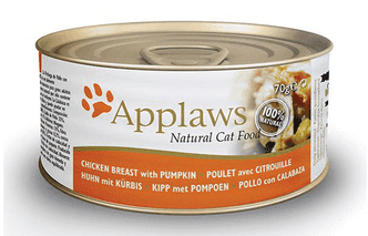 Applaws mokra hrana za mačke, piščančje prsi in buča, 24 x 70 g