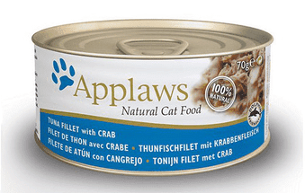 Applaws konzerva za mačke s tuno in rakovico, 24x70 g