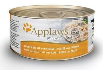 Applaws mokra hrana za mačke, piščančje prsi in sir, 24 x 70 g