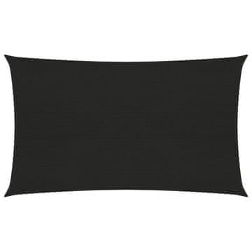 Vidaxl Senčno jadro 160 g/m² črno 2x5 m HDPE