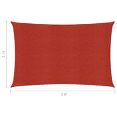 Vidaxl Senčno jadro 160 g/m2 rdeče 2x3 m HDPE
