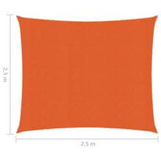 Vidaxl Senčno jadro 160 g/m² oranžno 2,5x2,5 m HDPE