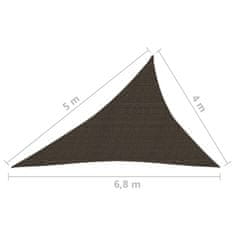 Vidaxl Senčno jadro 160 g/m2 rjavo 4x5x6,8 m HDPE