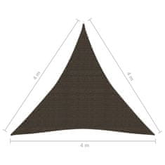 Vidaxl Senčno jadro 160 g/m2 rjavo 4x4x4 m HDPE