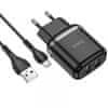 N4 pametni hišni polnilec z Micro USB polnilnim kablom, črn