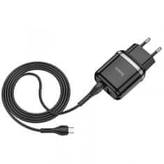 Hoco N4 pametni hišni polnilec z Micro USB polnilnim kablom, črn