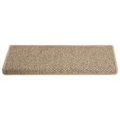 Vidaxl Samolepilne preproge za stopnice sisal 15 kosov 56x25 cm