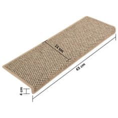 Greatstore Samolepilne preproge za stopnice sisal 15 kosov 56x25 cm