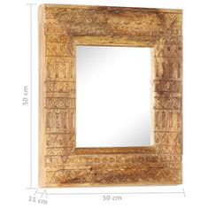 Vidaxl Ročno izrezljano ogledalo 50x50x11 cm trden mangov les